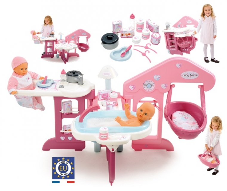 Великий центр Baby Nurse по догляду за лялькою, колиска, ванна, стільчик, з аксес., 3+