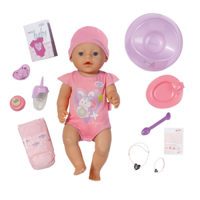 Кукла Zapf BABY BORN - ОЧАРОВАТЕЛЬНАЯ МАЛЫШКА (43 см, с чипом и аксессуарами)