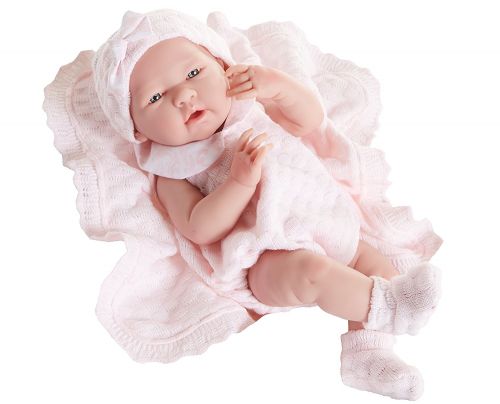 Реалистичная новорожденная девочка в пледике La Newborn Pretty